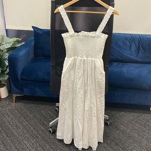 White Sleeveless Midi Sundress